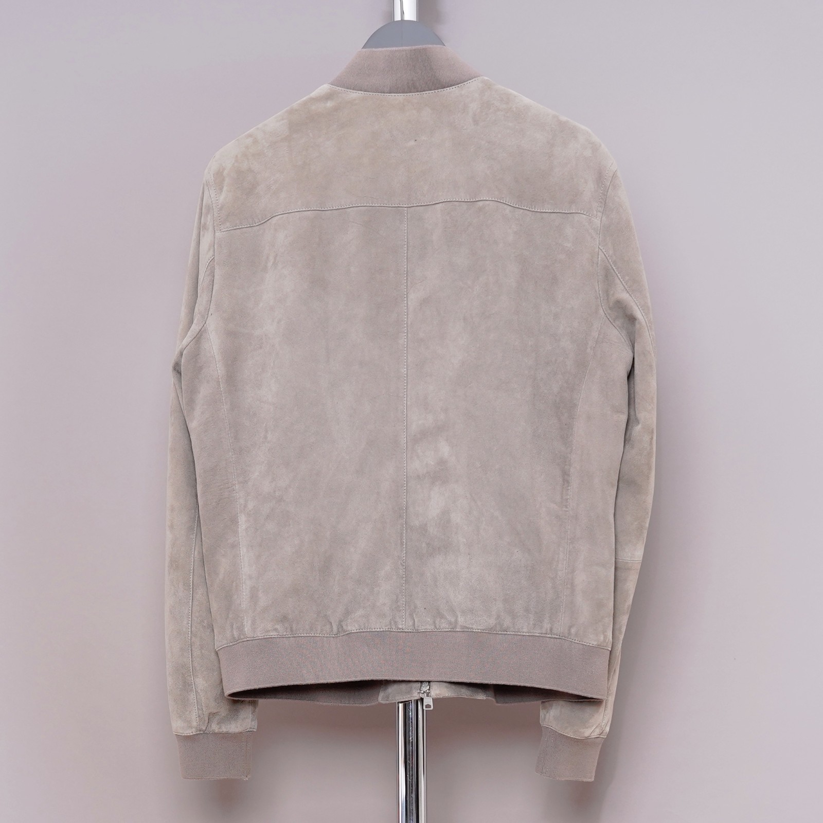 ALL SAINTS Leather Jacket Mens EXTRA LARGE Grey Suede XL Bomber Celebrity KEMBLE image 5
