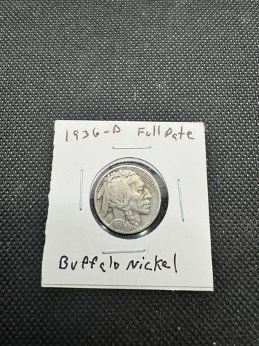 1936 D Buffalo Nickel 5c US Coin Denver Mint Full Date **No Reserve**