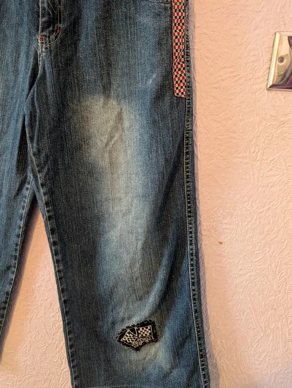 Vintage Ferrari Embroidered Denim Jorts Shorts W36 Baggy Y2K Streetwear image 4