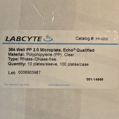 Lot of 2 LABCYTE 384-Well PP 2.0 Microplate Echo Qualified PP-0200 Lab Use