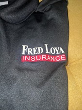 Fred Loya Insurance Polo Shirt Sz Lg Employee Black Sport Tek Logo Short Slv.   
