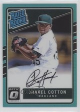2017 Donruss Optic Rated Rookies Base Aqua Prizm 99/125 Jharel Cotton Auto 1k5