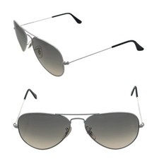 Ray Ban Aviator Large Metal - Bianco/Grigio - Taglia 55/14 - Inclusa Custodia