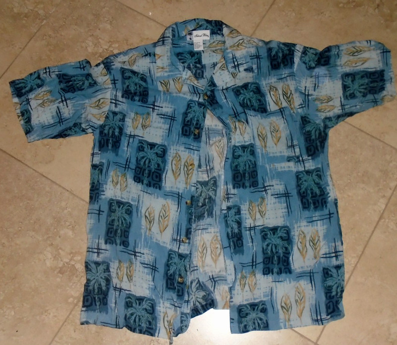Island Blue 100% Rayon Button Front Short Sleeve Men's XL Extra Large