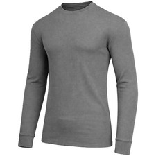 Men's Long Sleeve Waffle Thermal Shirt Tee Crew Neck Layering Color & Size NEW
