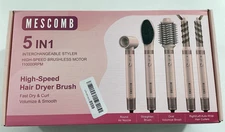 MESCOMB 5 IN 1 Interchangeable High Speed Hair Dryer Brush Combo (New)  E1D