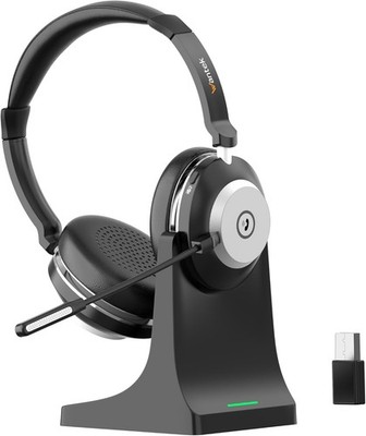 Wireless Headset mit USB Dongle und Bluetooth, 50 Std Akku, Call Center, 2 Ger