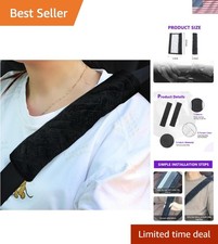 2 Pcs Soft Comfort Seat Belt Shoulder Pads - Universal Black Covers For Cars