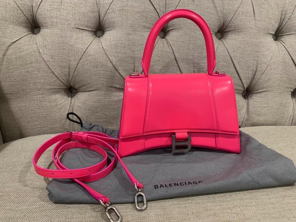 Authentic Balenciaga Hourglass handbag hot pink