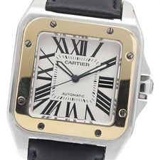 Orologio Uomo Automatico Cartier Santos 100 LM W20077X7 Quadrante Argento_913922