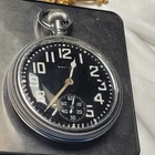 Stunning Antique Waltham Military Black Open Face Pocket Watch Fully Working