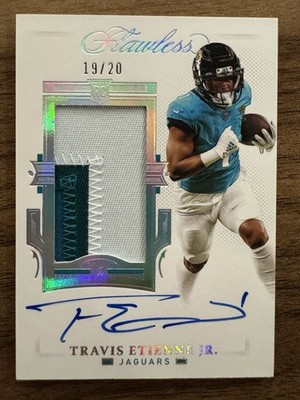 Travis Etienne Jr. Rookie Patch Auto Silver /20 - 2021 Panini Flawless Jaguars
