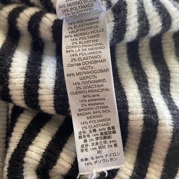 Suéter TORY BURCH Lana Cuello Simulado Rayas Cuello Alto Manga Larga Elástico Acanalado Foto 4 de 4