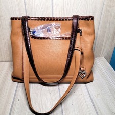 Brighton Brown Pebbled Leather Vereda Purse Satchel Shoulder Bag Read