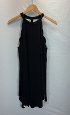 ALC Black Scalloped lined Alexis Halter mini Dress Black Size 6