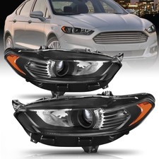 For 2013-2016 Ford Fusion Headlight Headlamps Assy Black Halogen Leftright Side