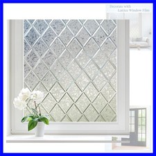 Window Privacy Film Decorative Frosted Glass Window Film, Sun Blocking Staine...