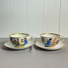 2 teacups and saucers Snow white and the 7 dw...