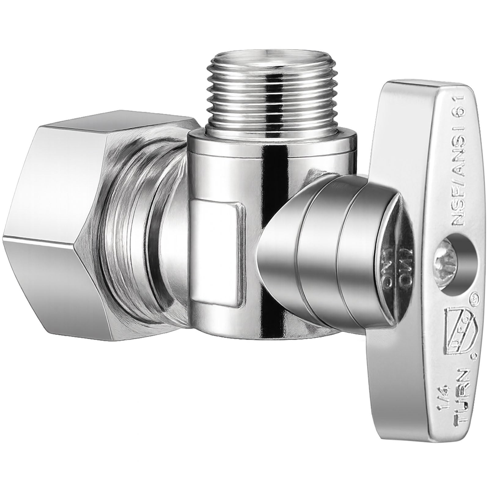 1 PC 1/4 Turn Angle Stop Valve 5/8x3/8 Inch OD Comp Water Shut Off Plumbing