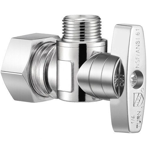 1 PC 1/4 Turn Angle Stop Valve 5/8x3/8 Inch OD Comp Water Shut Off Plumbing