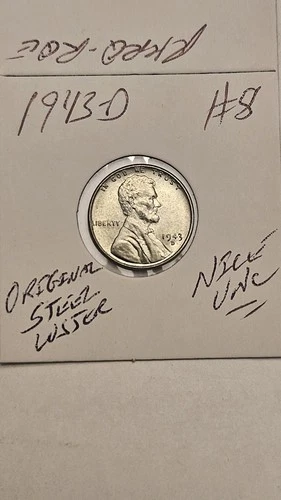 wheat penny 1943D NICE BU LINCOLN CENT 1943-D LOT #8 UNC ORIGINAL STEEL LUSTER