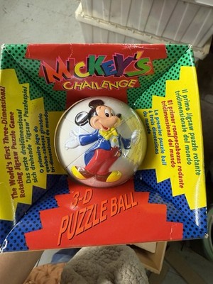 Walt Disney Mickey s Challenge 3-D Jigsaw Puzzle Ball Rubix Cube 1993 NEW