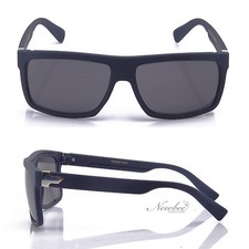 Navy Blue Sunglasses Classic Rubber Coated Frame Rectangular Lens Matte Feel
