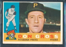 1960 Topps #284: DON GROSS Pittsburgh Pirates ~ VG-EX