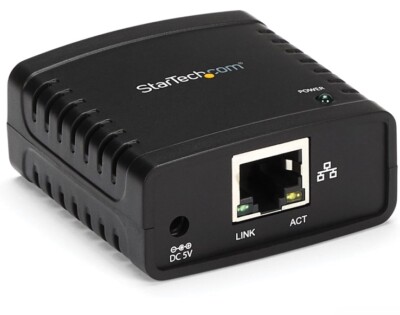 StarTech.com 10/100Mbps Ethernet to USB 2.0 Network Print Server