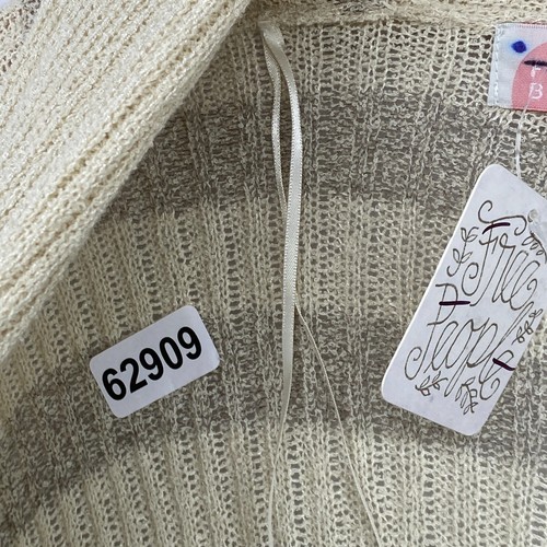 FREE PEOPLE FP BEACH Cardigan XS Carly Ribbed Striped Draped Duster Beige NEW - Picture 15 of 15