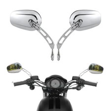 Chrome Rearview Mirrors For Harley Dyna Fat S...