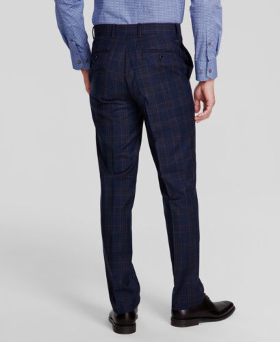 Tallia Men's Blue Plaid Slim-Fit Stretch Suit Separate Pants Size 36W 32L - Picture 3 of 5