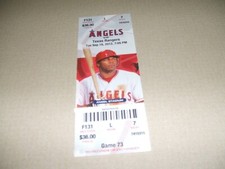 ANGELS MIKE TROUT CAREER STOLEN BASE#50/JERED WEAVER CAREER WIN#100 TICKET HIT 