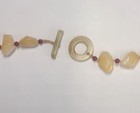 Agate stone, yellow Jade & Garnet 24"Necklce & Earrings w/Jade toggle clasp #160 — photo 7