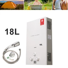 18L LPG Propane Gas Tankless Hot Water Heater Instant Water Boiler w/ Shower Kit