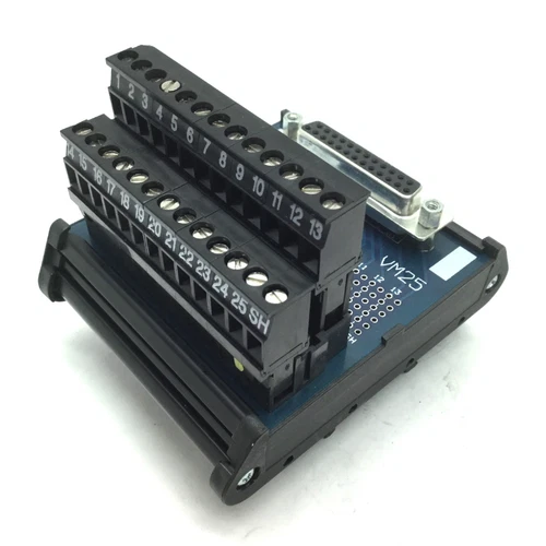 Parker VM25 PLC Breakout Board, 25-Pin D-Sub to Screw Terminals, DIN Rail