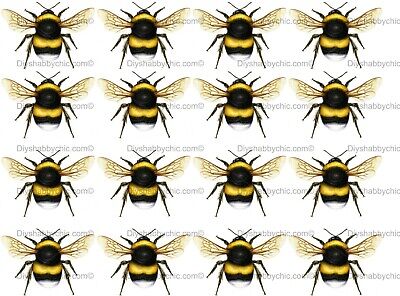 bee bumble bees /158 WATERSLIDE furniture Decal Transfer Image vintage 