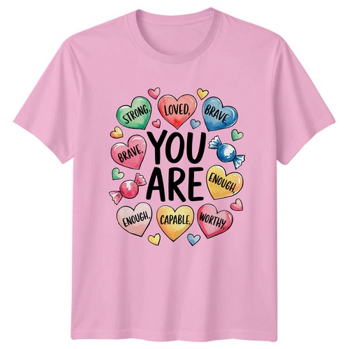 You Are Loved Brave Enough Strong T-Shirt Christian Faith Tee - Picture 9 of 11