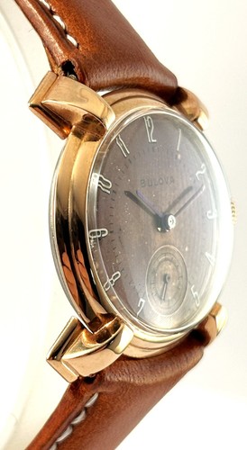 Reloj de vestir vintage Bulova era Segunda Guerra Mundial oro rosa 10k RGP para hombre 17J 10AK 1943 - Imagen 4 de 11
