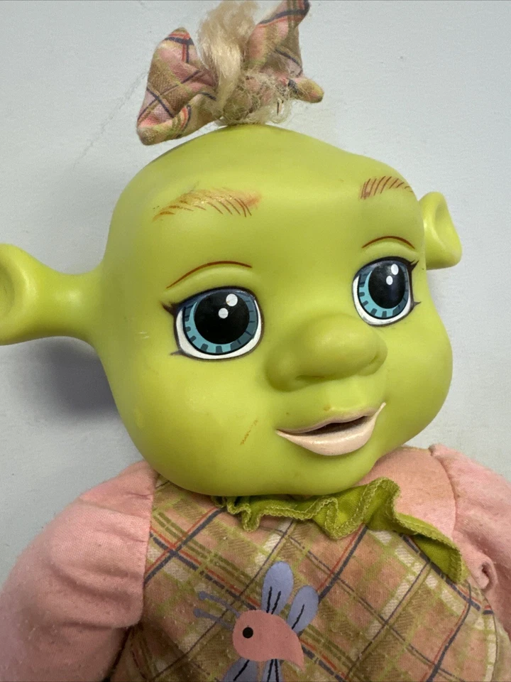 史瑞克 2007 Felicia Ogre 婴儿娃娃 14 英寸柔软玩具硬质身体和手部 MGA 可正常工作 — 第 2/4 张图片