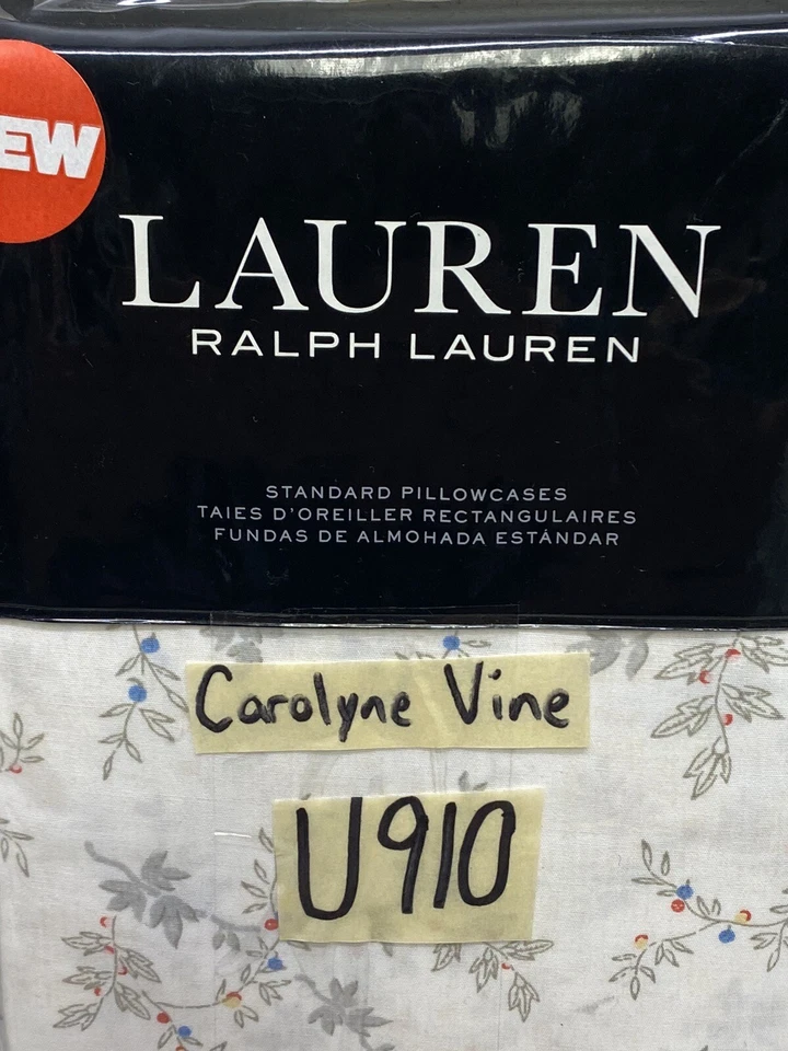 Ralph Lauren Carolyne Vine (2) Juego de 2 fundas de almohada estándar nuevas $150 Foto 3 de 4