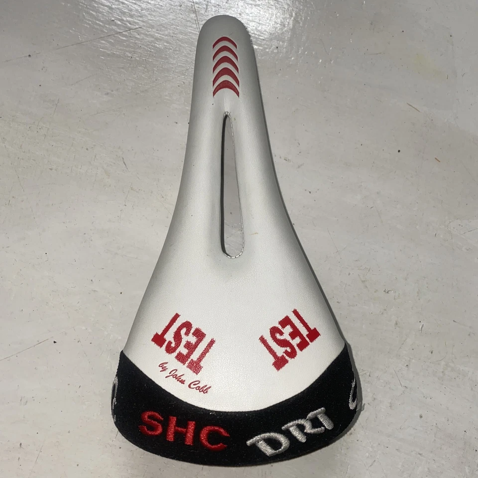 Sillín de carretera COBB SHC DRT TEST rieles de titanio recorte blanco y negro MTB 214 gramos Foto 2 de 4