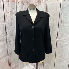 Dane Lewis Black Knit Jacket Blazer Size 14 Tc3