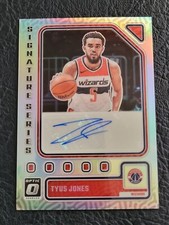Tyus Jones 2023-24 Donruss Optic Signature Series Silver Holo Autograph Wizards