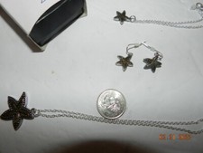 SeaSide Starfish Necklace, Bracelet  Earrings 3 pc Set antiqued silvertone