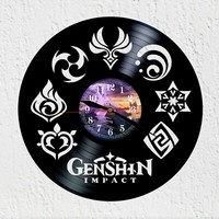 Vinywoody Vinyl Schallplatten Wanduhr Genshin Impact Deko Geschenk