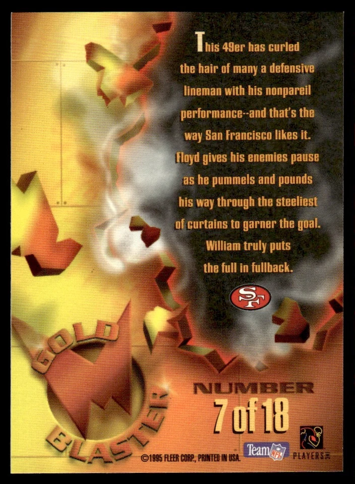 1995 Fleer Metal Gold Blaster Terance Mathis Atlanta Falcons #11 - Image 2 of 2