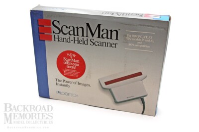 Vtg ('88) ''ScanMan'' Hand-Held Scanner (v.1.1) w/PaintShow Plus (v.2.2), Logitech