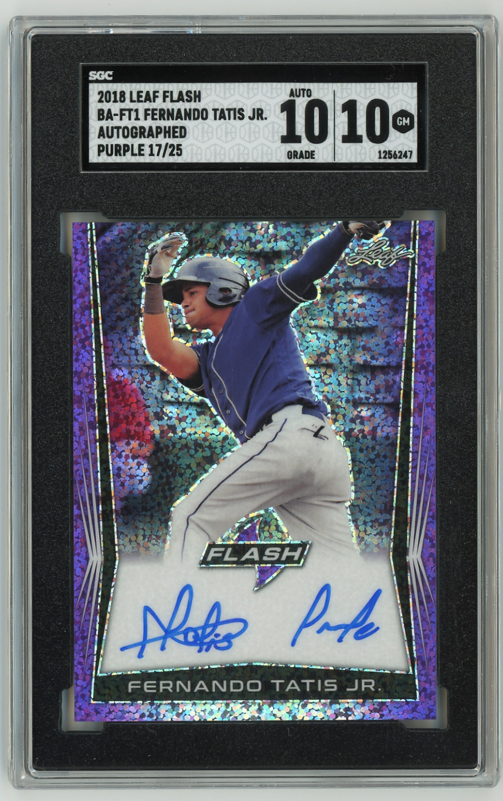 2018 Leaf Flash Purple /25 Auto Fernando Tatis Jr. SGC 10 w 10 Auto