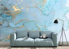3D Marble Blue Abstract Wallpaper Wall Mural Removable Self-adhesive Sticker